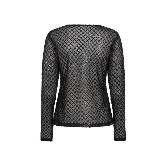NWT SOYA CONCEPT ASIMA Black Sequin Mesh Longsleeve Top - Picture 5 of 5
